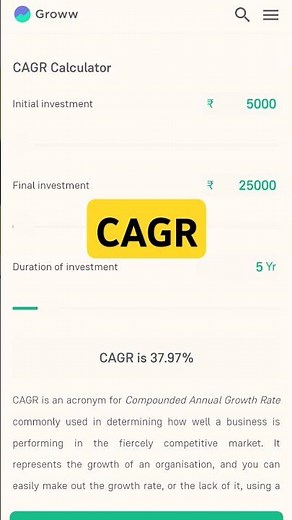 How to calculate CAGR | how to calculate mutual fund returns | cagr calculation #investment #trading