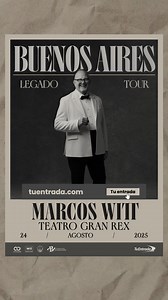 🔥 LEGADO TOUR - BUENOS AIRES, ARGENTINA 🇦🇷 La música une generaciones… y Legado: Generaciones Adorando ha sido un sueño que llevo en el corazón desde hace mucho tiempo! Nos vemos el 24 de Agosto en el Teatro Gran Rex para el concierto "Legado". Mi gran deseo es que cada canción sea un puente entre generaciones, unidos en una sola voz. 🎟️ Entradas a la venta en https://360digitalmusic.com/marcos-witt-legado-tour-argentina | Marcos Witt