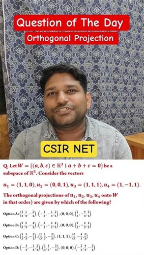 Orthogonal Projection | Linear Algebra | CSIR NET & GATE | IFAS