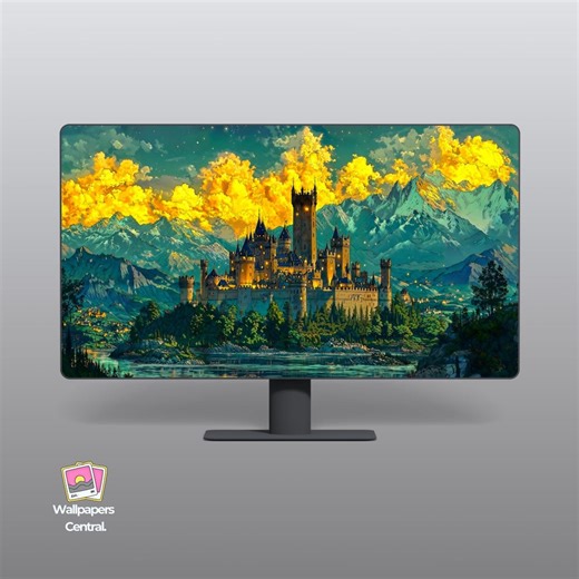 Fantasy Castle Desktop Wallpaper | Magical Kingdom Art | Anime Style 4K Wallpaper (digital Download) - Etsy UK