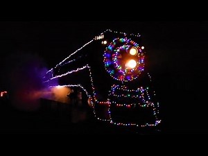 SP 4449 Steam Train Night Shots! Christmas Lights on SP #4449 Holiday Express