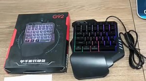 One Hand Gaming Keyboard G92 for PC Computer USB Wired Mini Portable 35 Keys Single Hand Backlit Keyboard RGB Colors Hand Rest#Gaming Keyboard
