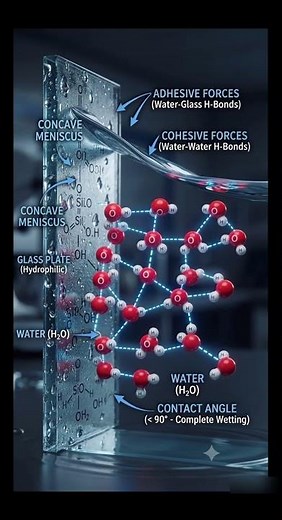 Cohesion vs adhesion in fluid mechanics #viral #civilengineering #cohesion