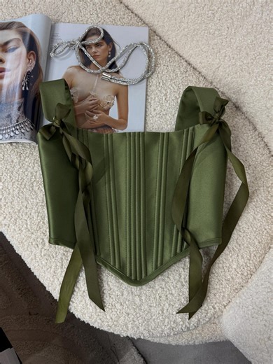 Handmade Satin Overbust Corset: Custom Renaissance Bustier Top - Etsy