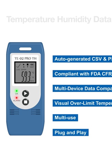 ThermElc TE-02 Pro TH Humidity Temperature Data Logger with Auto CSV & PDF Reports, for more details, please go to https://thermelc.com/collections/data-logger/products/thermelc-te-02-pro-th-humidity-temperature-data-logger #datalogger #uktiktok #europe #refrigerante #HVAC #airquality #sales #eu