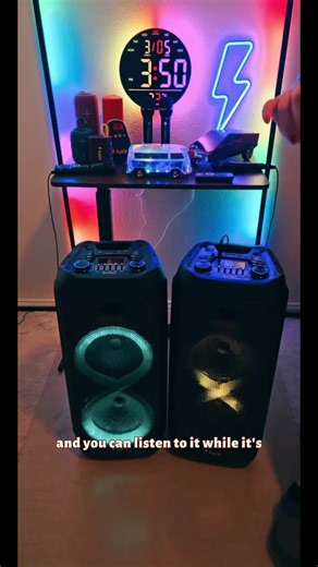 Sync Portable Rechargeable Karaoke Bluetooth Wireless Audio Speaker by Fuzix - With Built-in FM Radio, SD Input, USB Port, LED Lights, Mic and Remote Control Card Devices Tablets