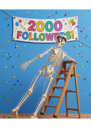 HAPPY 2000 FOLLOWERS! Much Love From Bob!💀 #ai #fyp #skeleton #meetbob