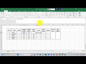 MS Excel Result Sheet as per specification in Computer Operation Level -3 under NSDA & BTEB