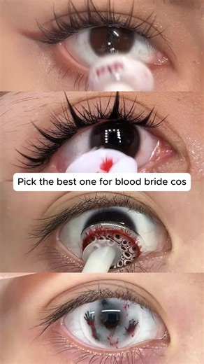 Coleyes_Cosplay on Instagram: "Whcih one is best for blood bride cos? ✨ 🤍Puppet White 🤍Inferno White ❤️Medusa Red ❤️Blood Red #coleyes #colorcontacts #contactlenses #cosplaymakeup #spooky #cosplayer #CosplayEyes #viral"