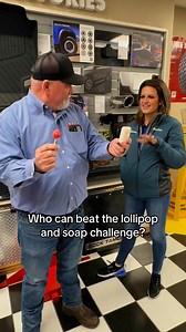 23K views · 163 reactions | Who can beat the lollipop and soap challenge? #TaddJenkinsAutoGroup #work #funny #challenge | Tadd Jenkins Ford Chrysler Dodge Jeep Ram | Facebook