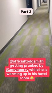 2.1K views · 81 reactions | @officialtoddsmith always pulls pranks on @amynperry, but today she got him really good two times. Watch part 3 to see the final one. Todd started losing his voice the night before on a 15 city Christmas Tour. Todd was warming up in his hotel room when Amy snuck up to his door and shushed him. He got super quiet and the. Started singing more softly. #pranks #selah #christmas #christmastour #hotel | Selah | Facebook