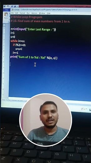 find Sum of even numbers from 1 to n using while loop #nitinsir #python #nive