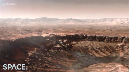 Artist Animation Of Water Flowing Into Ancient Mars Jezero Crater