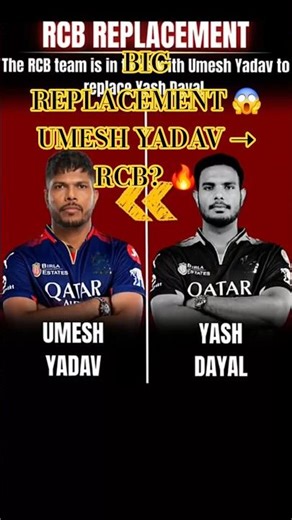 BIG REPLACEMENT 🚨 | RCB in Talks with Umesh Yadav 😱🔥#shorts #ipl2026update #cricketshorts