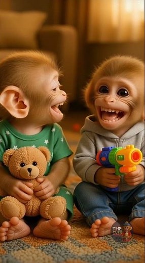 2 monkey burp & fart then laugh together #cutemonkey #funny #monkeshbhai #monkeyvideo