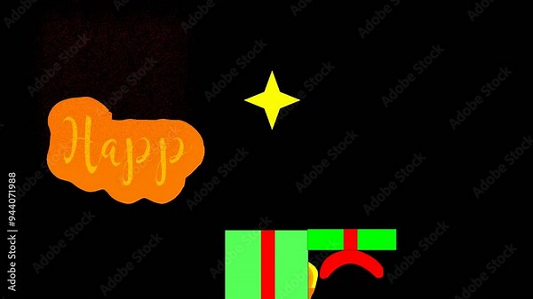 Magical Birthday Fireworks Animation - Animated Happy Birthday Card with Flying Letters and Fireworks on Transparent Background for Easy Reuse in Your Videos