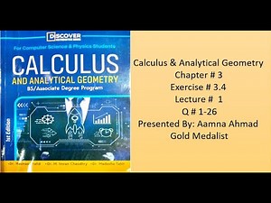 Calculus & Analytical Geometry ||| Ex # 3.4 ||| L # 1 ||| Q # 1-26 ||| Continuity & Discontinuity