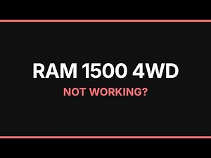 RAM 1500 4WD Not Working: Troubleshooting & Fixes