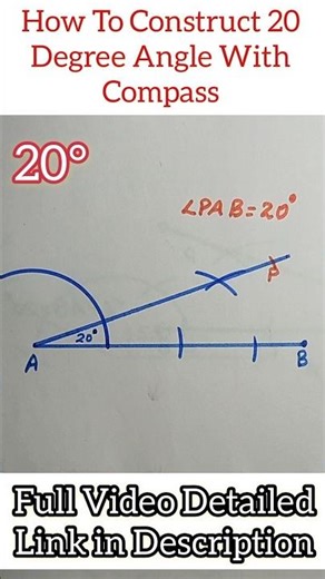 How To Construct 20 Degree Angle | #shorts #short #ytshort #maths #20degreeangle #angle #math