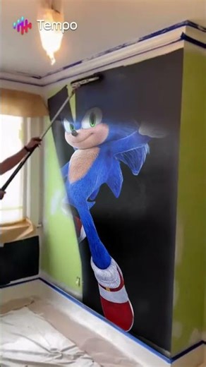 Wall Paint Of Sonic the Hedgehog #Tempoapp