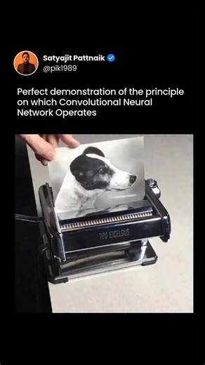 Satyajit Pattnaik on Instagram: "Convolutional Neural Networks work by gradually simplifying an image while keeping the most important information intact. The process begins with the network examining the image in small sections. It uses filters to detect very basic features such as edges, light changes, and simple shapes. Once these features are recognized, the network reduces the size of the image. This step is called downsampling or pooling. Even though the resolution becomes lower, the netwo