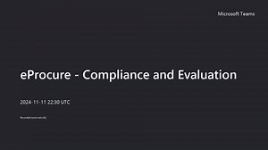 eProcure - Compliance and Evaluation