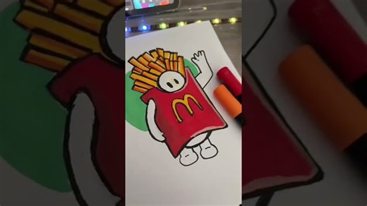 ¡Dibujo una skin de Fall Guys inspirada en McDonald's! 🎨🍟 (Tutorial paso a paso)