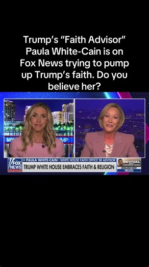 Trump’s “Faith Advisor” Paula White-Cain is on Fox News trying to pump up Trump’s faith. Do you believe her? #trump #politics #religion