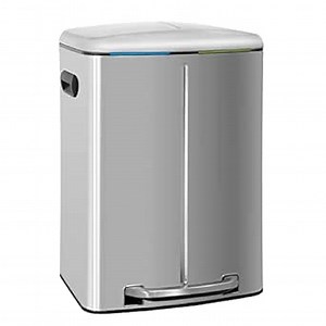BestOffice Kitchen Trash Can with Lid for Office Bedroom Bathroom Step Trash Bin Fingerprint-Proof Brushed Stainless Steel Trash Can 10 Gallon/ 40L