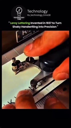 Technology on Instagram: "The Leroy Lettering System, invented in 1937, was a mechanical drafting tool that helped engineers and architects create perfectly uniform letters and numbers. By guiding a pen along engraved templates using a stylus, it transformed shaky, inconsistent handwriting into clean, precise text on technical drawings—long before computers and CAD software existed. This system became a standard in engineering and architectural drafting for decades due to its accuracy and profes