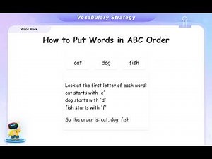 Free Videos to Practice Alphabetical Order in Grade 1