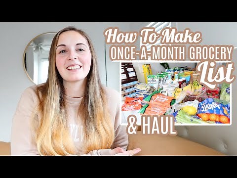 EASY MONTHLY GROCERY LIST GROCERY HAUL HOW TO GROCERY SHOP ONCE A MONTH SHOP WITH ME LARGE FAMILY