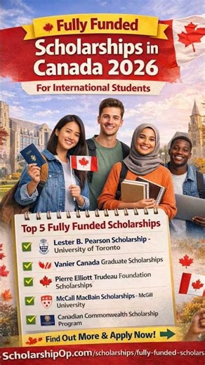 Fully Funded Scholarships in Canada 2026 for International Students