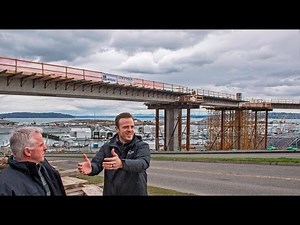 Construction progress on pedestrian bridge at Pt. Defiance