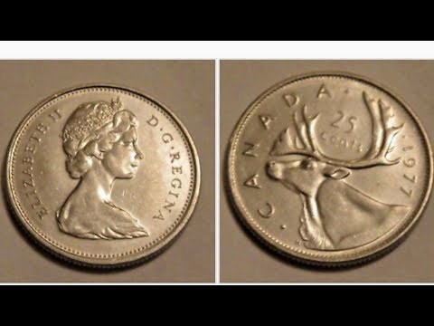 1977 CANADA 25 Cents Coin VALUE - QUEEN ELIZABETH II