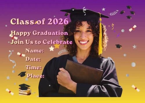 Graduation Invitations Bundle | Editable Canva Templates | Class of 2026