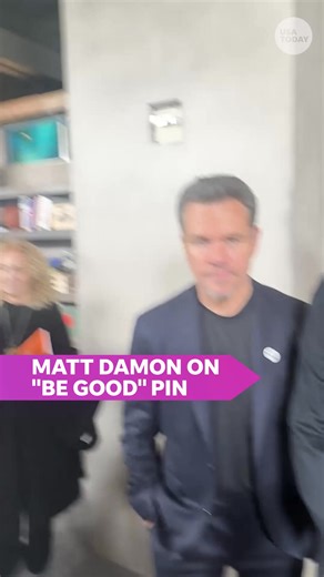 Matt Damon explains to USA TODAY why he wore a "Be Good" pin to the premiere of his new Netflix film, "The Rip," | USA TODAY Video