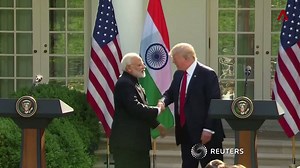 WATCH: President Donald J. Trump embraces "true friend" India's Prime Minister Narendra Modi at the end of their White House news conference. | CNA