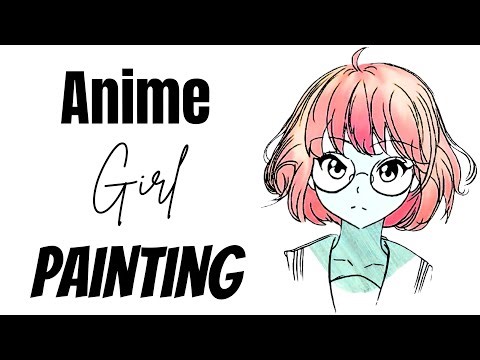 🎨 How to Paint an Anime Girl | Easy Anime Girl Drawing Tutorial for Beginners | Watercolor Style Art