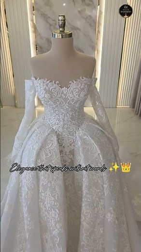 Elegant Lace Princess Wedding Dress 🤍 Luxury Off-Shoulder Bridal Gown | Fairytale Couture Bride Look