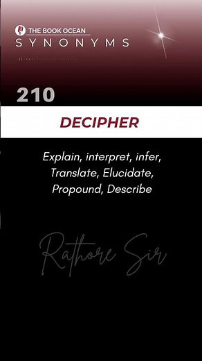DECIPHER - A to Z English Vocabulary #TheBookOcean