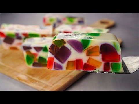 Broken Glass Jelly Pudding | Easy No Bake Jello Dessert Recipe | Yummy