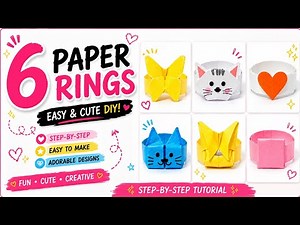 6 Easy DIY Paper Rings 💍 || Cute Origami Ring Ideas || Step-by-Step Tutorial #diy