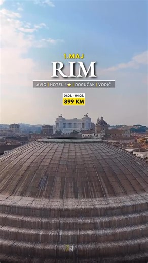 TRAVELMANIA on Instagram: "🇮🇹 RIM – 1. MAJ AVIO ✅ AKCIJSKA CIJENA: 899 KM 📅 01.05.2026 – 04.05.2026 ✈️ Let iz Sarajeva 1.MAJ u Rimu – gradu u kojem se historija, kultura i italijanski stil života stapaju u nezaboravno putovanje. U CIJENU JE UKLJUČENO: ✈️ Avio prevoz Sarajevo – Rim – Sarajevo 🧾 Aerodromske takse 👝 Ručni prtljag 10 kg (40×30×20 cm) 🚌 Transfer aerodrom – hotel – aerodrom 🏨 3 noćenja u hotelu 4 zvjezdice “Hotel Artis”⭐️⭐️⭐️⭐️ 🥘 Doručak 🙋‍♂️ Vodič na našem jeziku 🟩 CIJENA: 