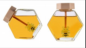 Honey Jar set with Dipper airtight Lid Sticks - honey containers for party favors, Home Kitchen (1 per order)