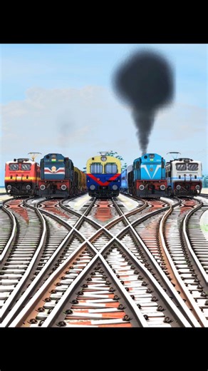 6K views · 1.1K reactions | 5 Trains Crossing Forked Railroad Tracks  Follow For More interesting train videos @railroadfunz97 Train Simulator Indian Railways Railroad Crossing Train Game #train #railroad #reels #explore #foryou #follow #likes #railfanning #trending #instagram #reelsinstagram #viralreels #railway | Railroad Funz | Facebook