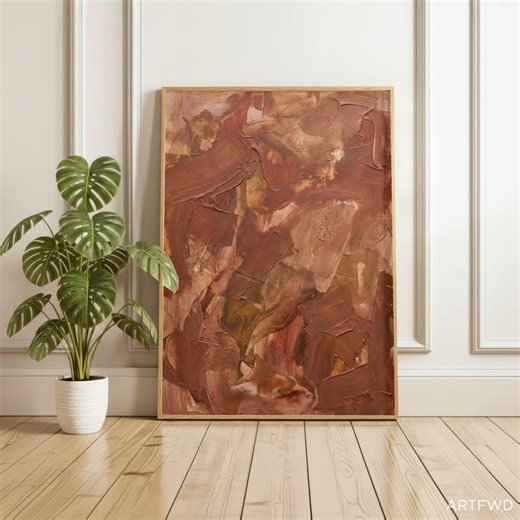 Textured Rust Earth Tone Wall Art, Burnt Sienna Abstract Painting, Modern Neutral Decor - Etsy