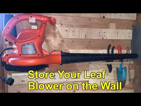 French Cleat Holder for Leaf Blower in Garage