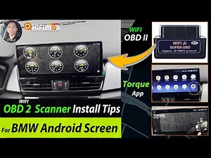 BMW Android Screen OBD2 ELM327 WIFI Torque Scanner Install Video Tutorial, OBD II install guide!