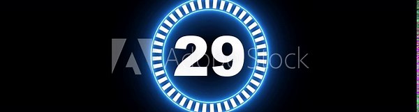 “A dual neon circle countdown timer animation from 50 to 0 seconds, designed as an analog-style neon clock icon.”